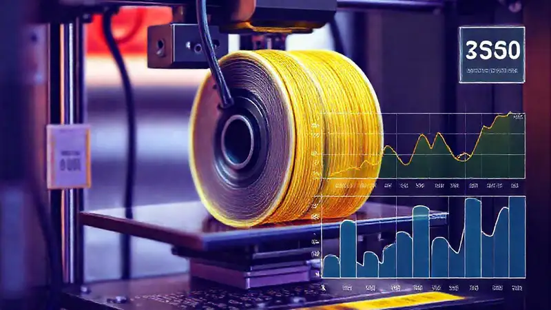 Impresión 3D con diseño técnico vibrante