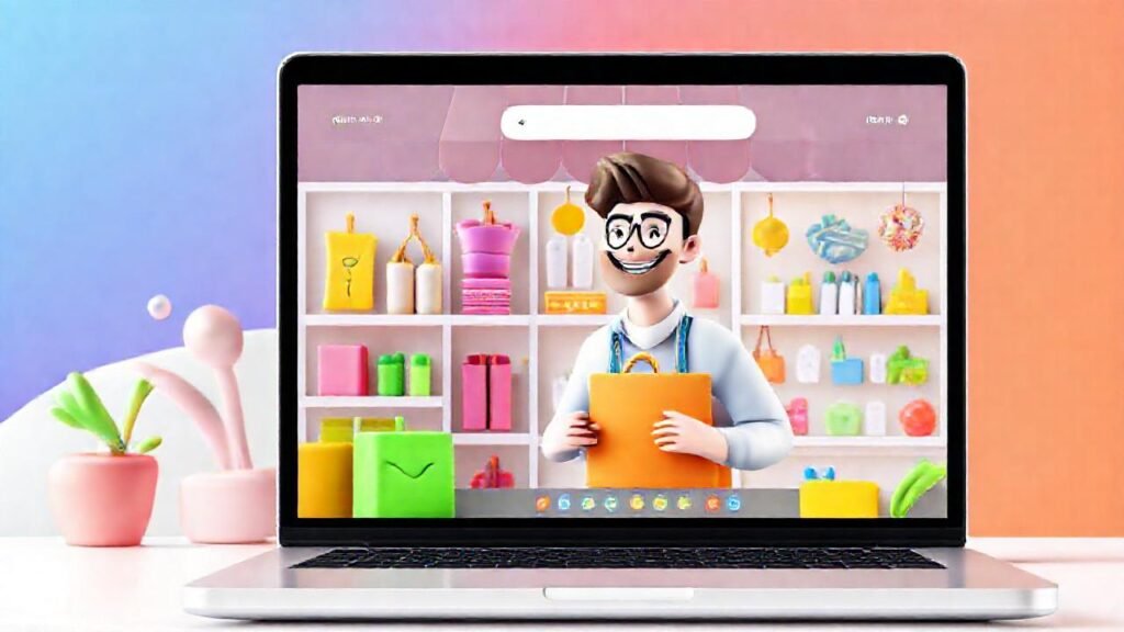 Tienda digital moderna y colorida