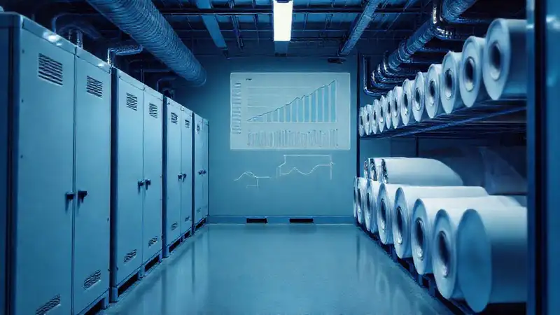 Almacén industrial, ambiente seco y técnico