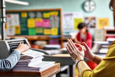 Una prensa colorida guía el aprendizaje