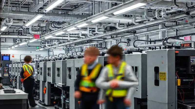 Impresión industrial: ambiente técnico y seguro