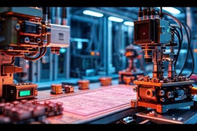 Laboratorio moderno visualiza maquinaria compleja detallada