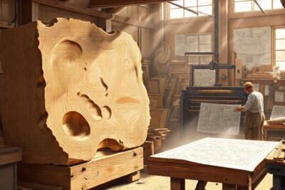 El artesano crea ilustraciones técnicas precisas