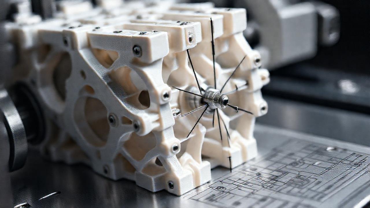 Modelo 3D detallado, resistente y técnico