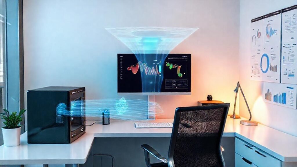 Oficina moderna con diseño limpio y funcional