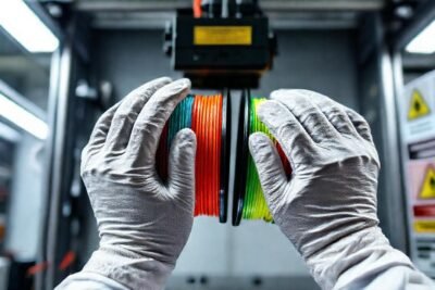 Manos protegen impresión filamentosa segura