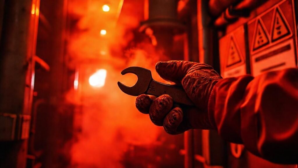 Manos trabajadoras en peligroso entorno