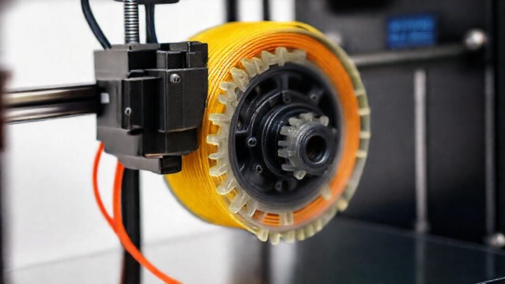 El filamento reciclado prueba engranajes 3D
