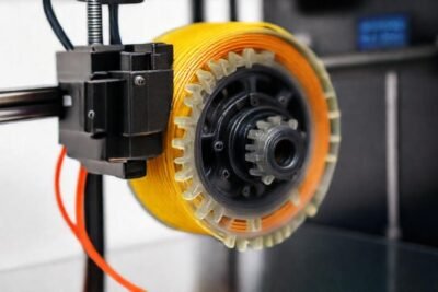El filamento reciclado prueba engranajes 3D