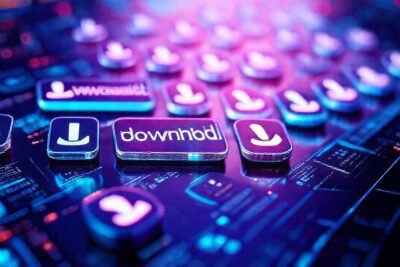 Modelos 3D futuristas brillan digitalmente