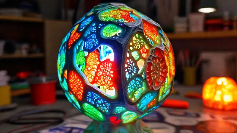 Lámpara 3D con luces vibrantes y diseños