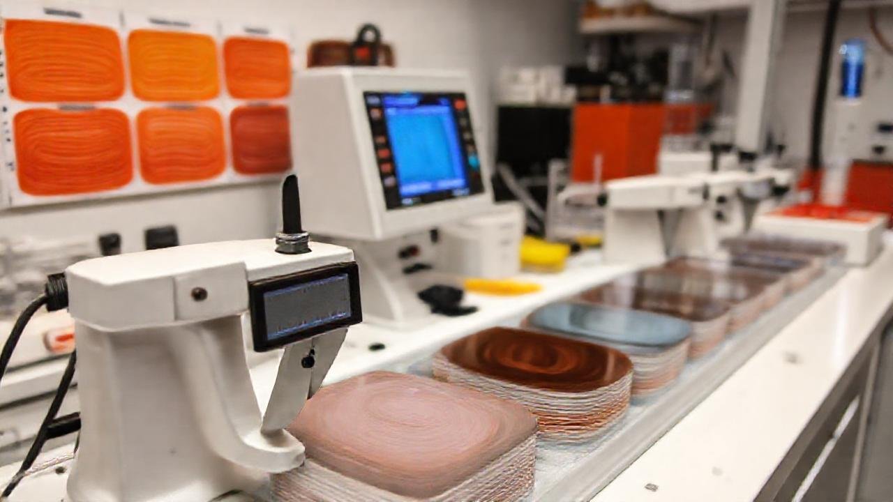 Medición precisa de pintura en laboratorio