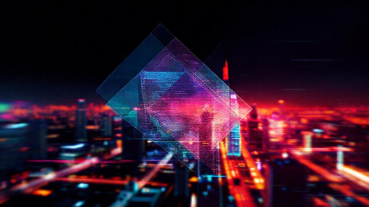 Arte digital futurista, vibrante y glitch