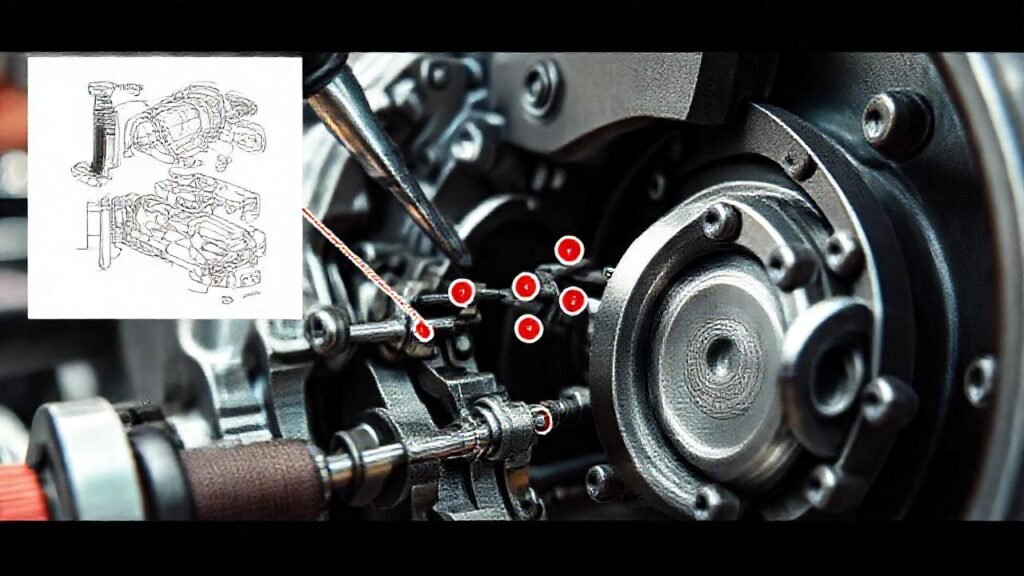 Diagrama técnico de ajuste mecánico digital