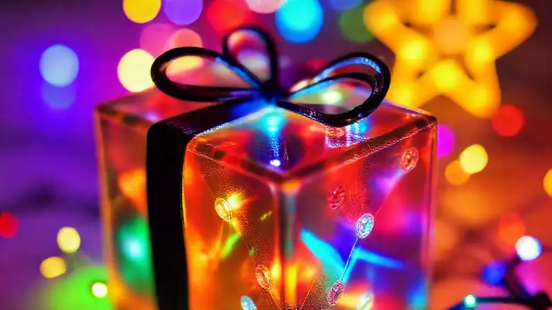 Un regalo 3D impreso, brillante y colorido