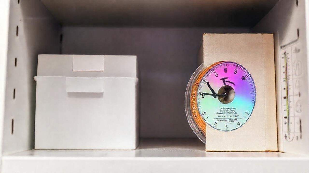 Filamento ABS organizado bajo luz vibrante