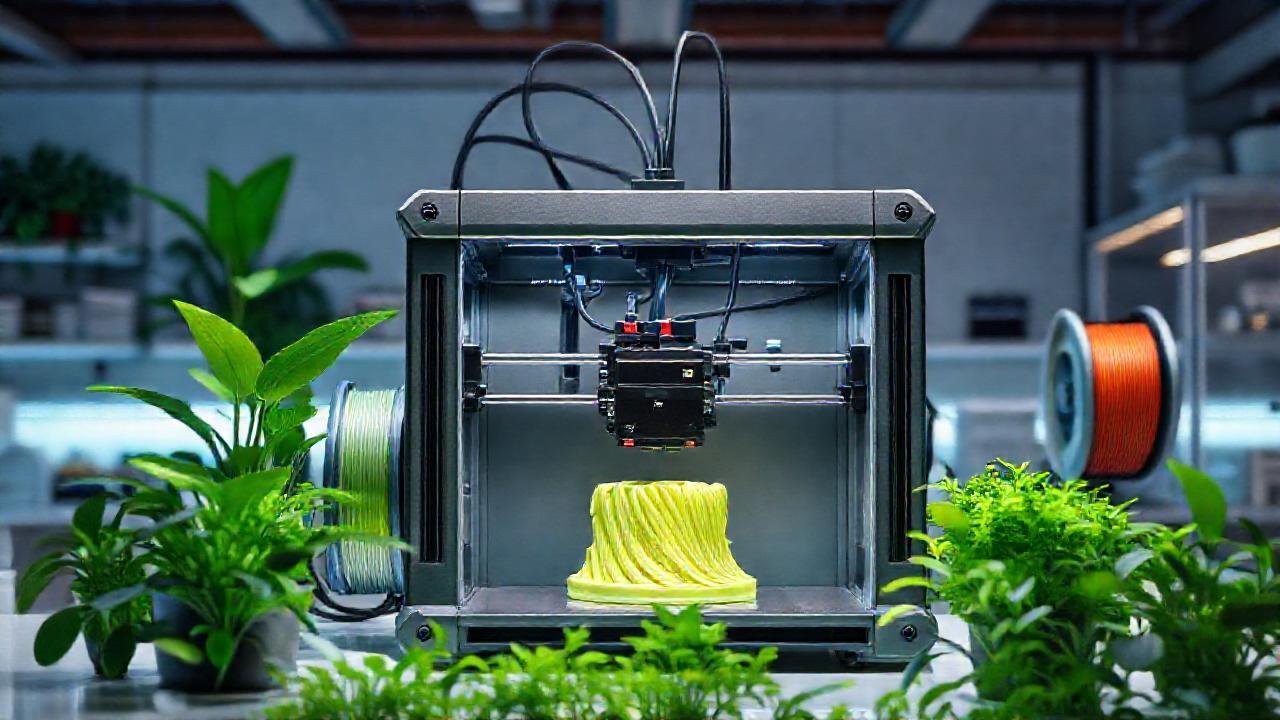 Impresión 3D ecológica en laboratorio brillante