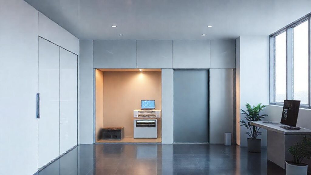 Casa moderna con seguridad tecnológica y arte digital