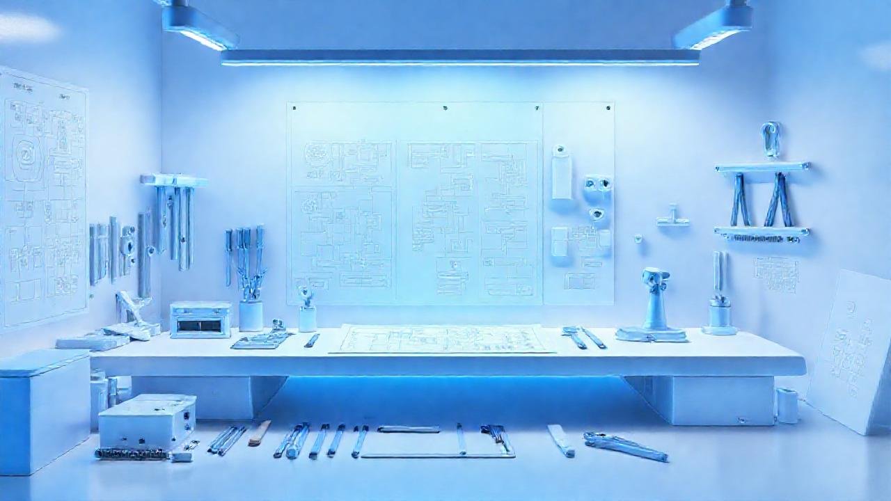 Ilustración técnica 3D limpia y precisa