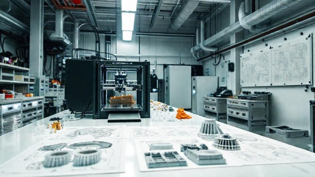 Taller futurista imprime piezas metálicas detalladas
