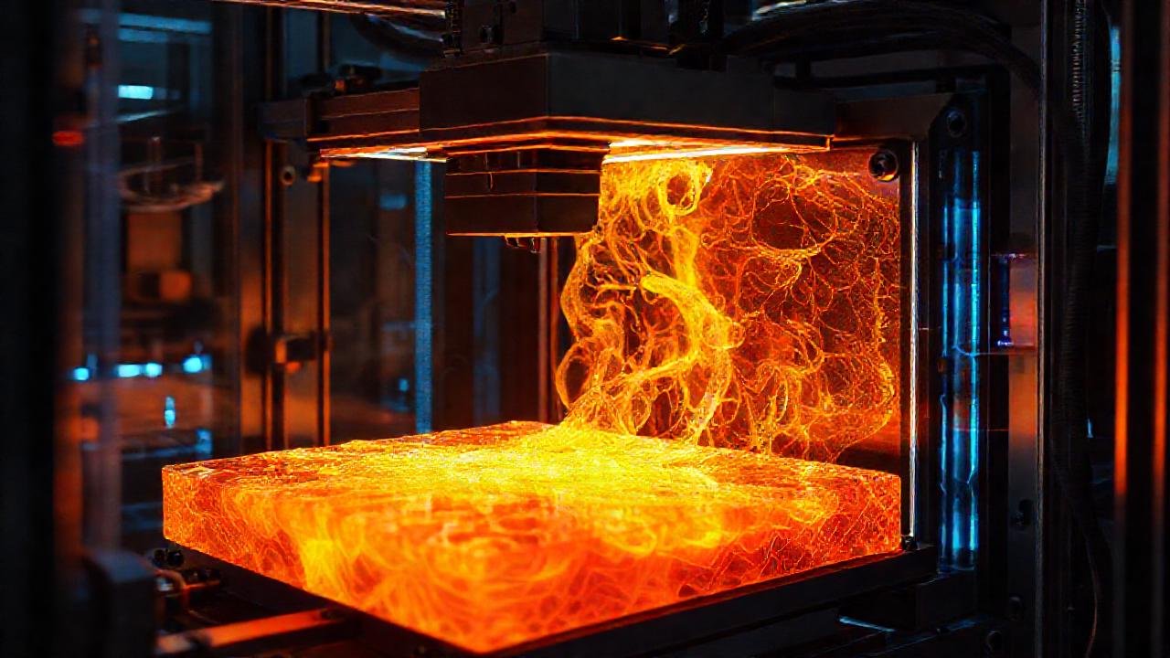 Impresora 3D futurista crea texturas vibrantes