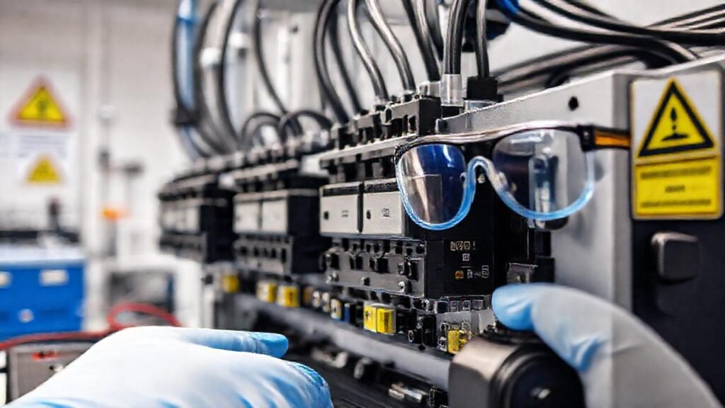 Estudio de electrónica con seguridad