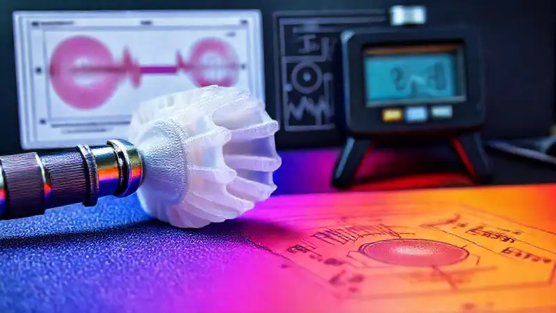 Parte 3D impresa con detalles técnicos