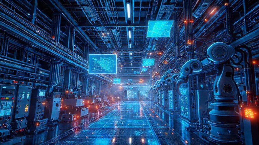 Factoría futurista y tecnológicamente avanzada