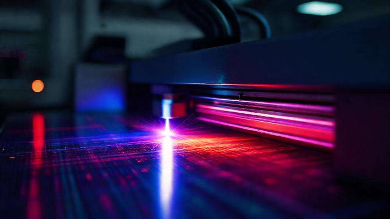 Impresora láser futurista y vibrante