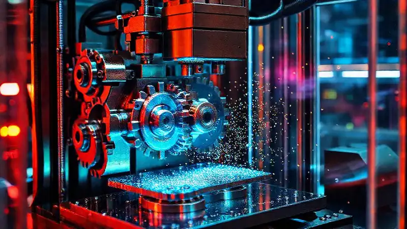Impresión 3D futurista, metal y precisión