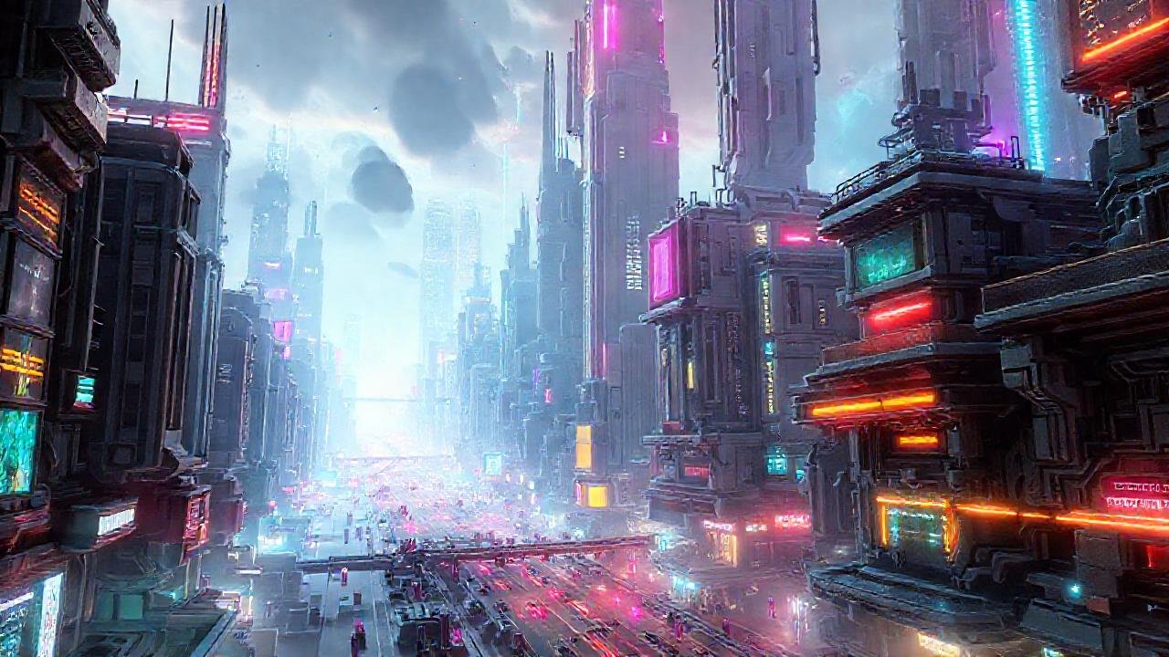 Ciudad futurista y visualmente impactante