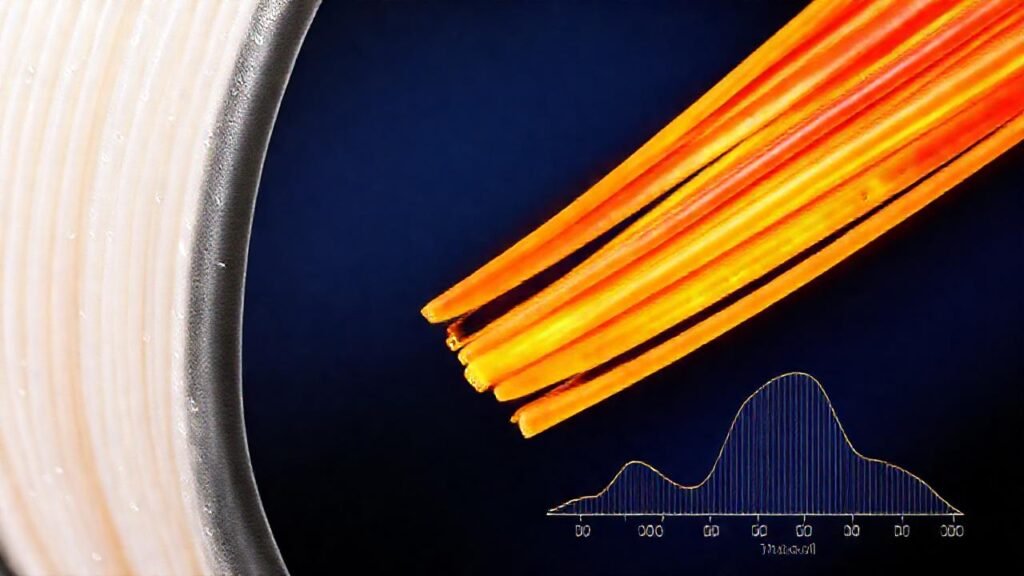 Filamento ABS: ilustración técnica vibrante