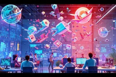 Artistas digitales crean un espacio futurista