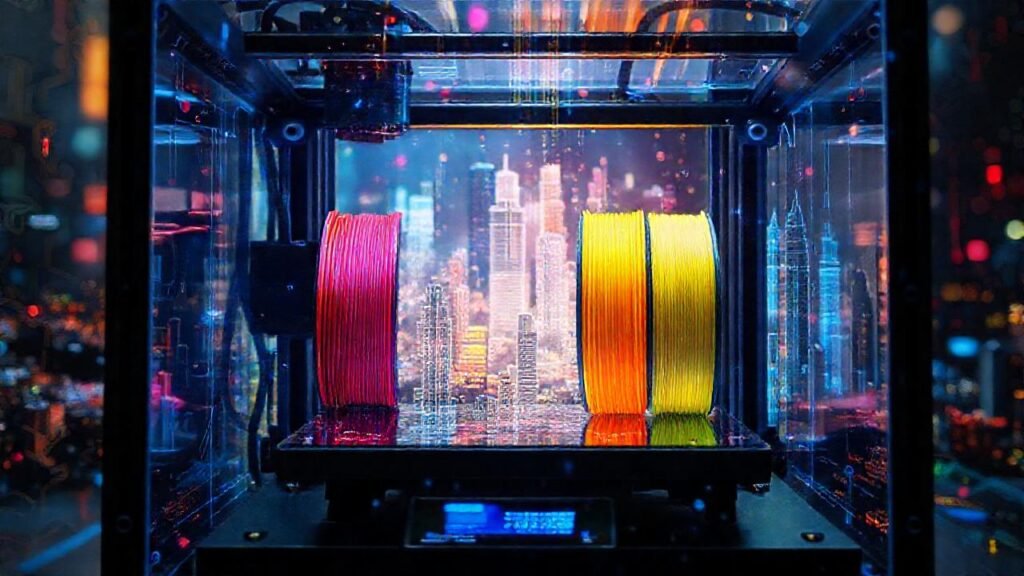 Impresión 3D crea ciudades futuristas vibrantes