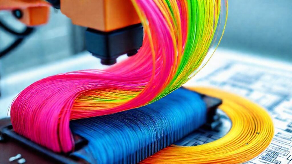 Un robot imprime capas coloridas digitalmente