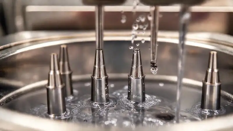 Limpieza detallada con ultrasonidos en laboratorio