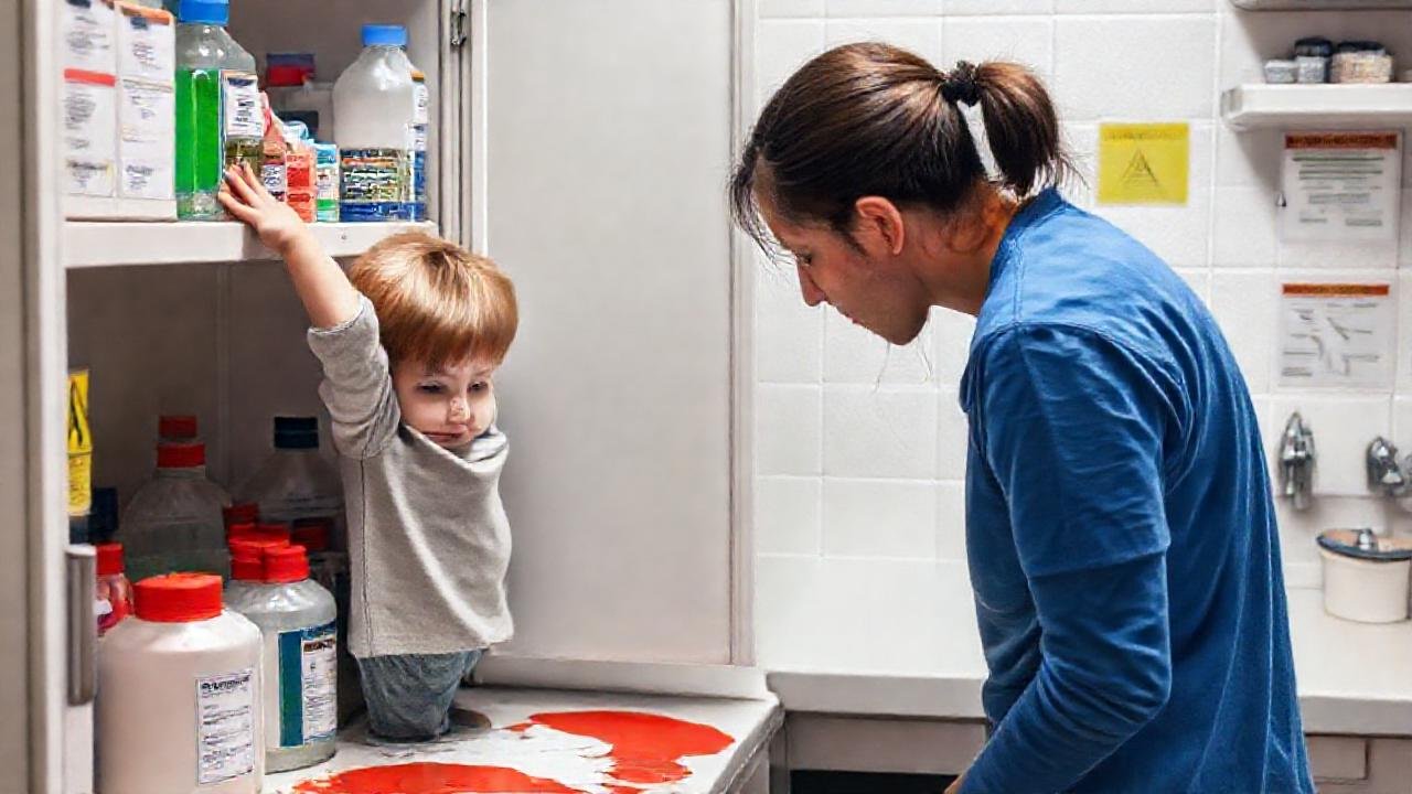 El niño derramó químicos, ahora seguros