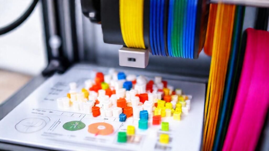 Impresora 3D crea objetos plásticos coloridos