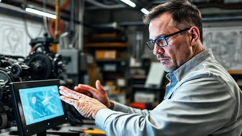 El artesano trabaja con precisión digital