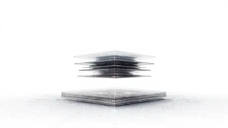 Estructura geométrica futurista, visualización densa precisa