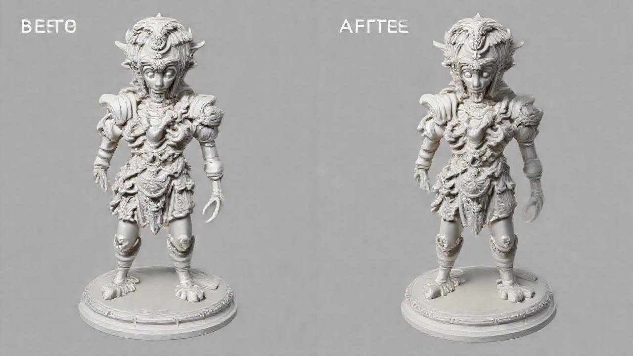 Un modelo 3D se digitaliza y realista