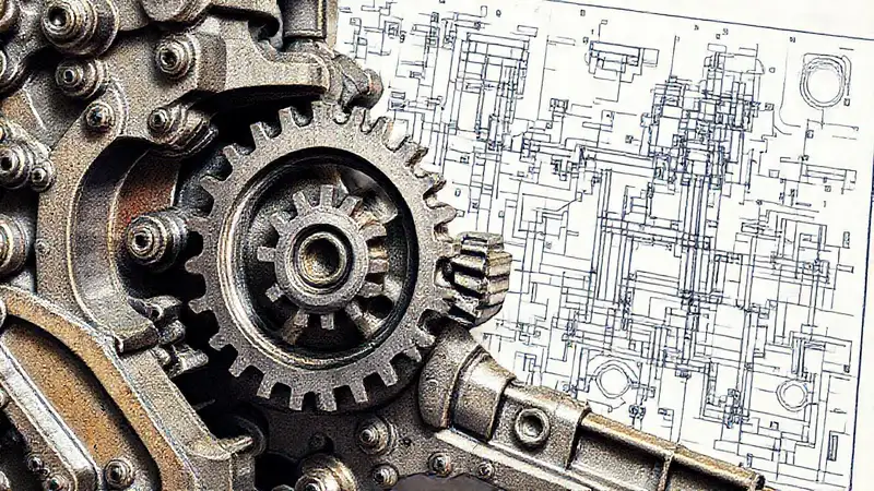 Ingeniería mecánica precisa y detallada visualizada