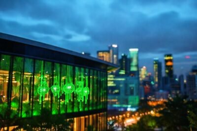 Arquitectura sostenible y colores vibrantes