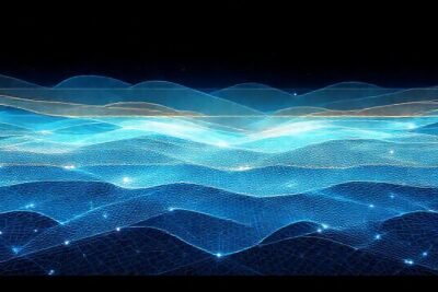 Arte digital detallado en azules fríos