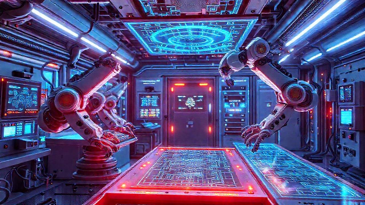 Un laboratorio futurista automatizado en 3D