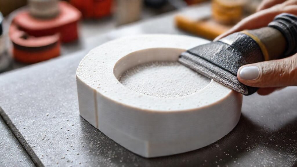 Modelo 3D pulido en taller brillante