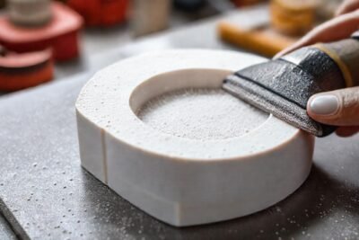 Modelo 3D pulido en taller brillante