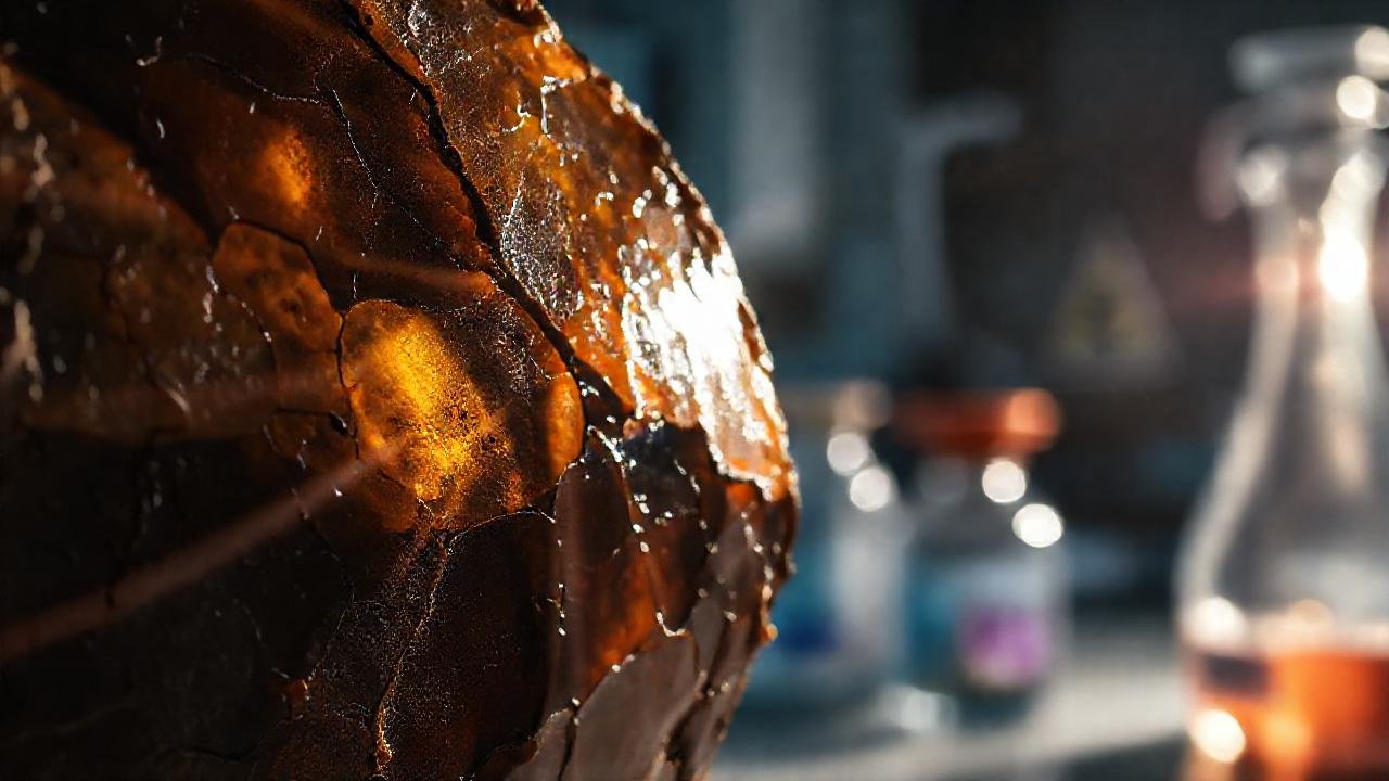 Resina agrietada en laboratorio científico