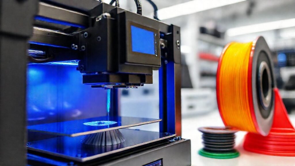 Impresión 3D de plástico reciclado futurista