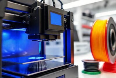Impresión 3D de plástico reciclado futurista